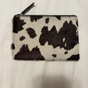 HOBO Cowhide Zip Card Wallet in Black and White